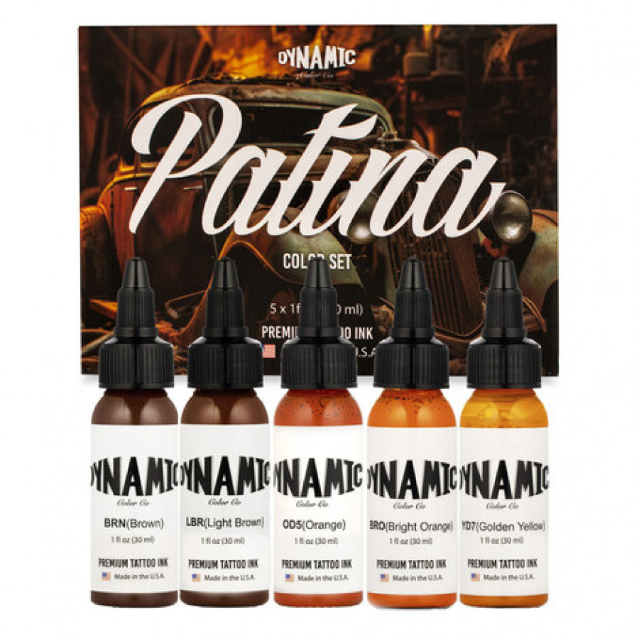 Тату краска Dynamic Colors Patina Color Set (5 пигментов) 30 мл